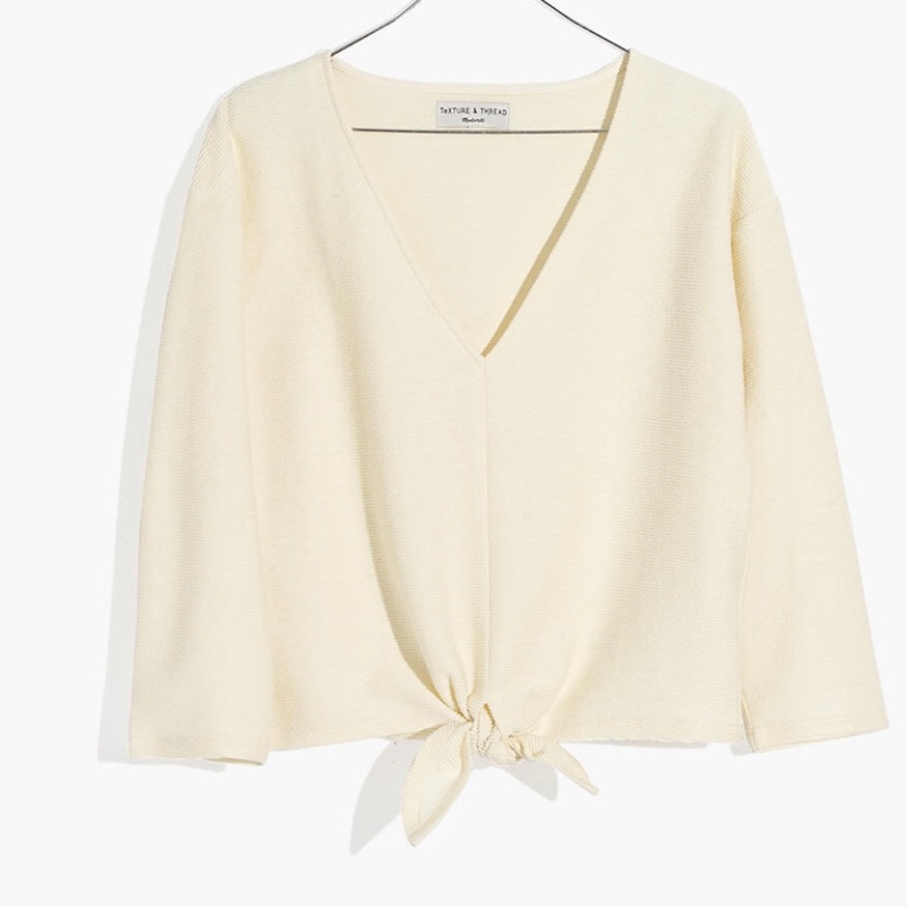 MadewellTexture & Thread Long-Sleeve Tie-Front Top
